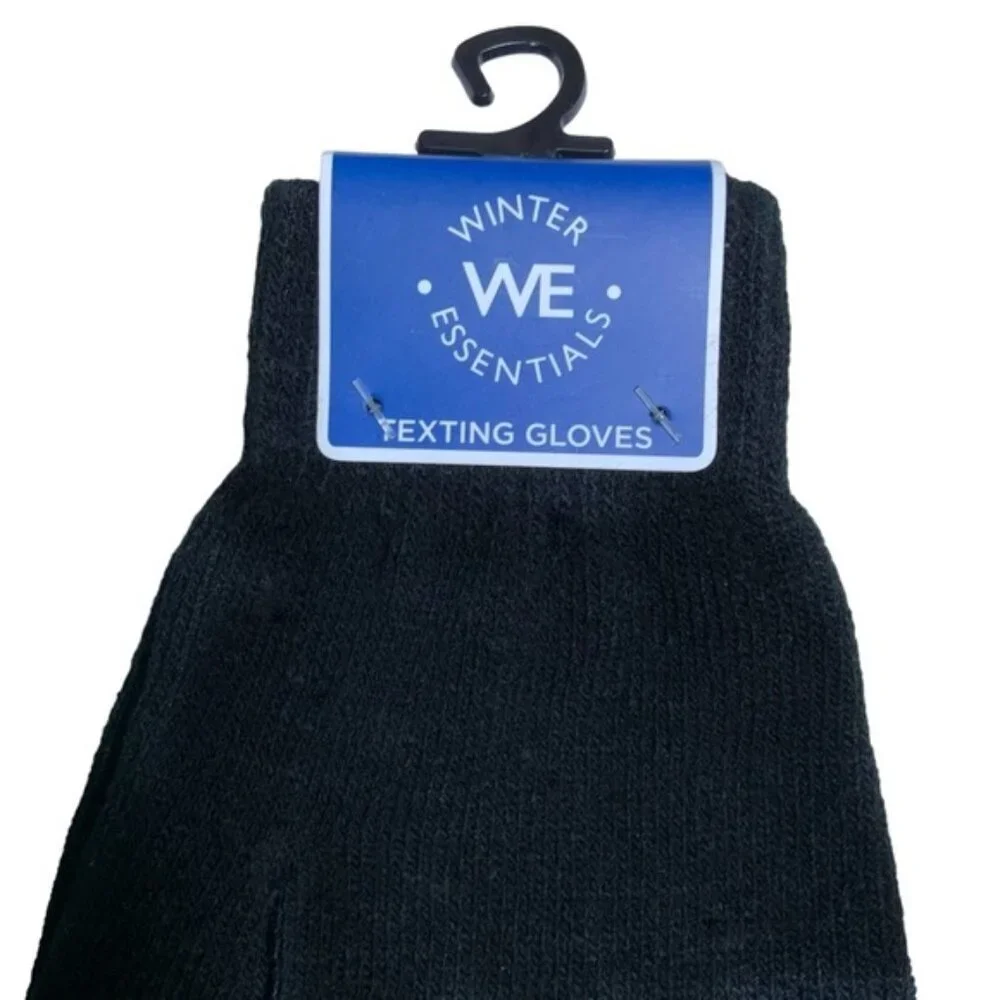 WE Texting Touchscreen Gloves Winter Warm Stretch Knit Women Men Black OS Unisex